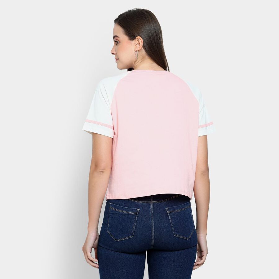 Ladies' Cotton T-Shirt, हल्का गुलाबी, large image number null